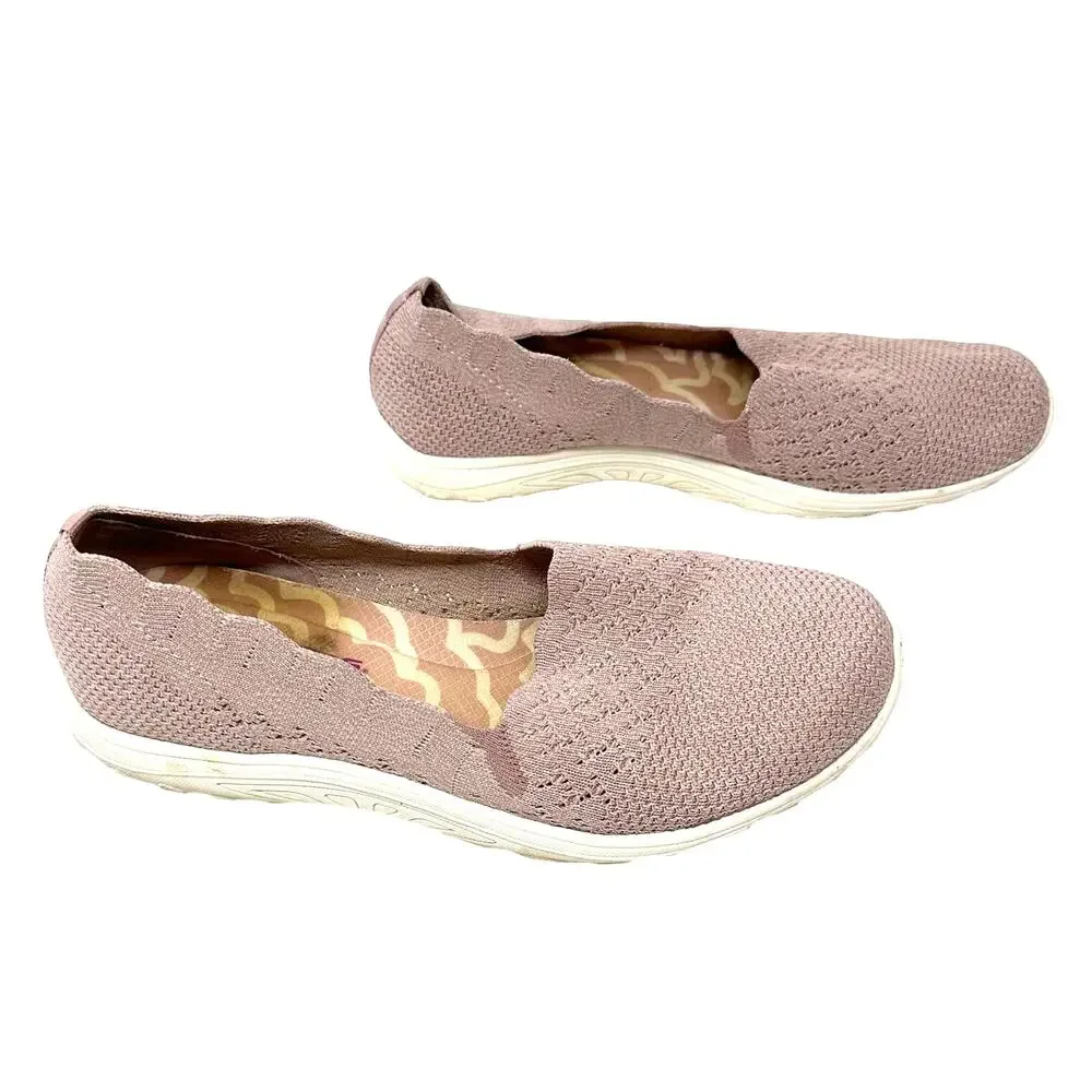 Skechers Size 9 Flats Pink Relaxed Fit Comfort Memory Foam Air Cooled Slip On‎